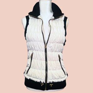 Calvin Klein Performance Women’s Large Puffer Vest | White Quilted w/ Knit Sides